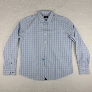 UNTUCKit Shirt‎ Mens Large Blue Red Plaid Wrinkle Free Dress Button Up